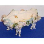 A large late-19th / early-20th century German porcelain boat-shaped dish;