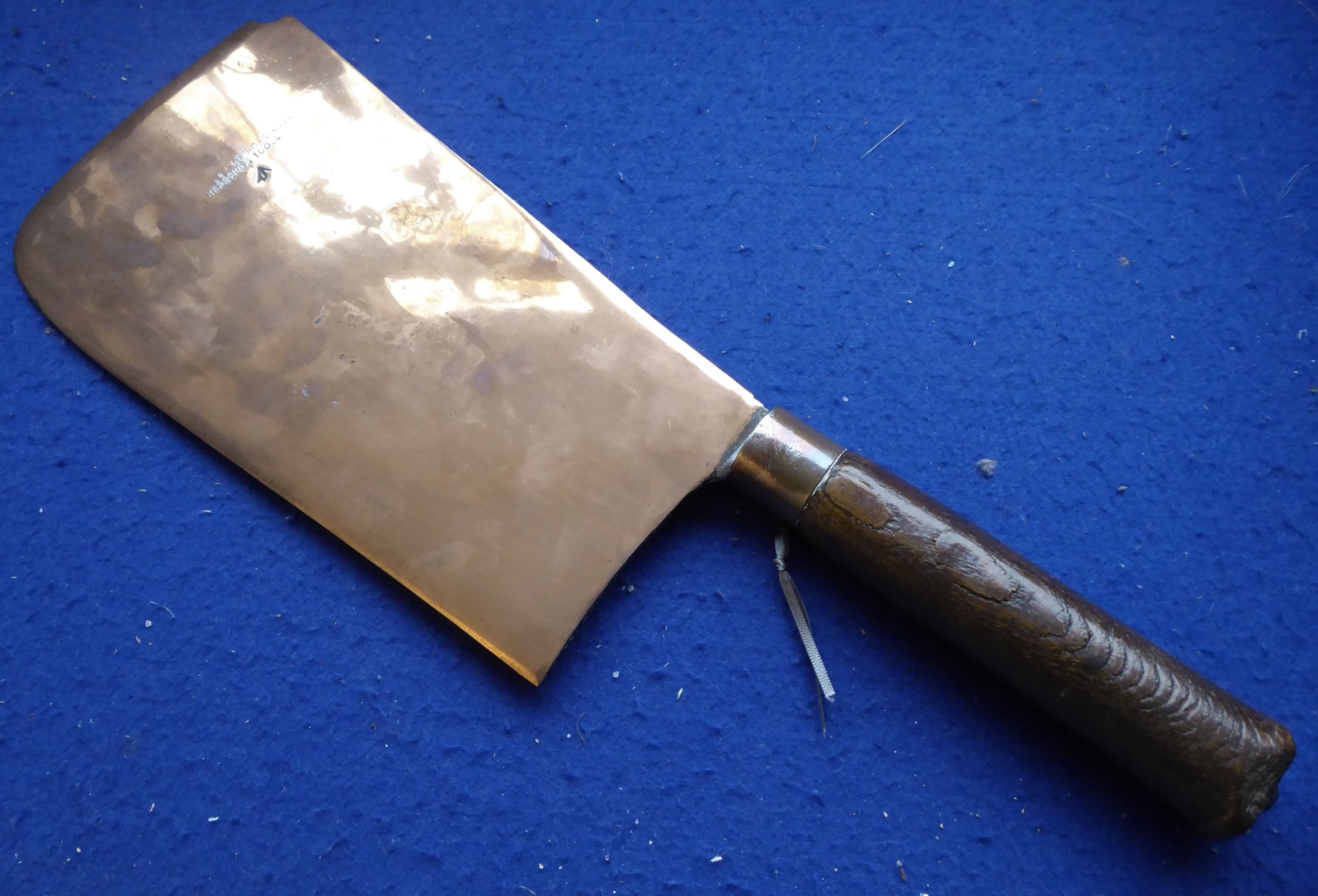 ADDED LOT A highly unusual late 19th Century (probably American) heavy copper bladed bone