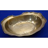 A 19th century French brass barber's bowl of boat shape,