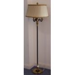 A heavy 19th century style three-light floor-standing lamp standard,