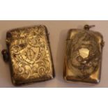 Two vesta cases, one hallmarked silver English,