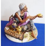 A fine Capo-di-Monte Italian porcelain sculpture model "The Eastern Peddler",