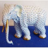 A Herend porcelain model of a tusker,
