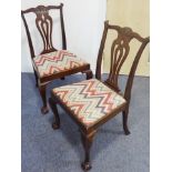 A pair of 18th century style mahogany salon chairs;