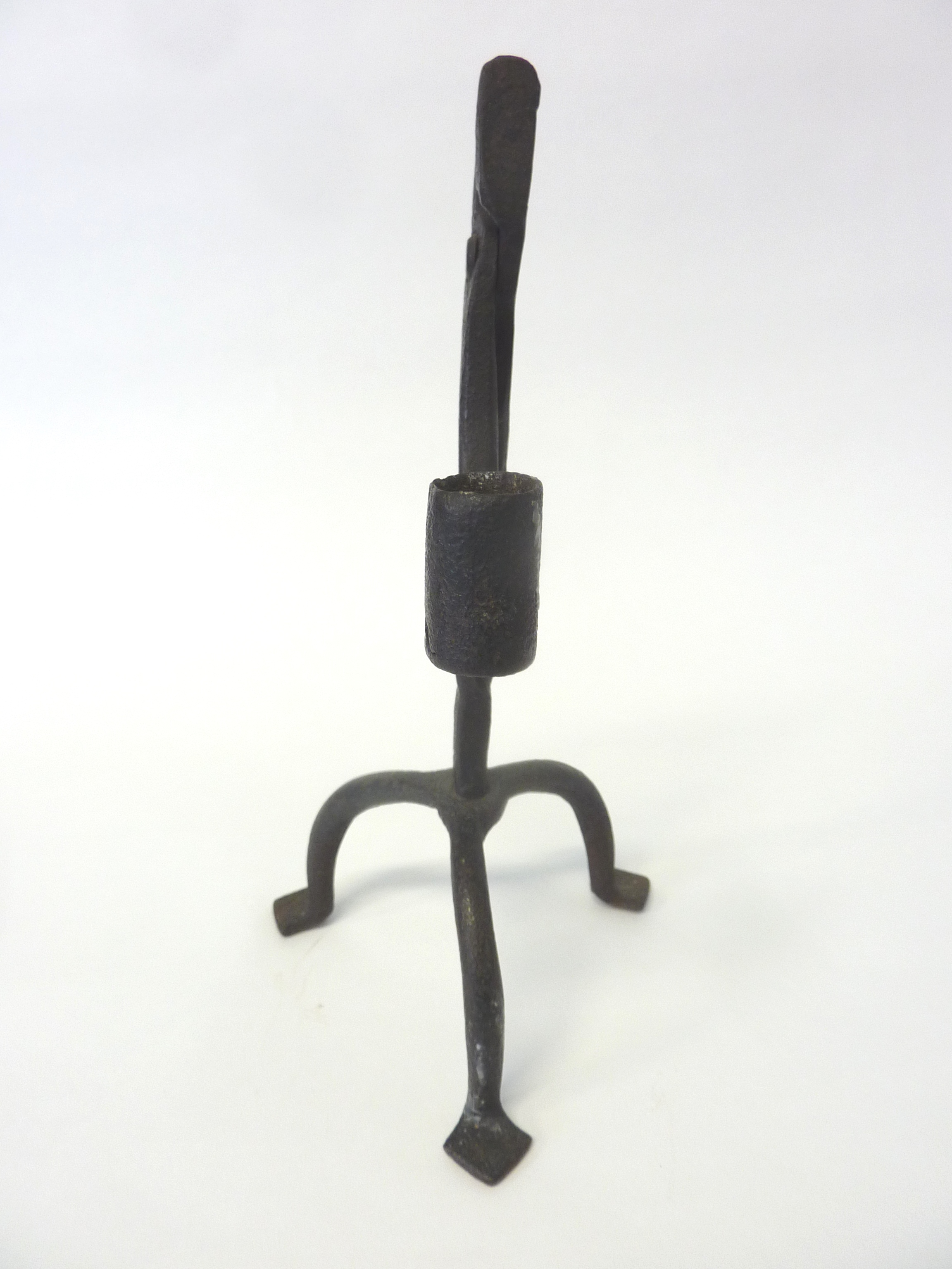 A wrought iron rushlight, - Image 3 of 8