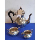 A fine quality early-20th century three-piece Swedish coffee service comprising coffee pot of