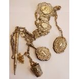 A late-19th / early-20th century silver-plated Chatelaine,