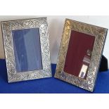 A matched pair of hallmarked Britannia standard silver photograph frames;