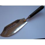 ADDED LOT A hallmarked silver fish slice having green dyed ivory handle,