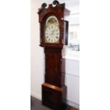 A large early-19th century mahogany-cased eight-day longcase clock, the broken swan-neck pediment