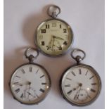 A military issue open-faced pocket watch, cream dial with Arabic numerals and signed 'Orator Watch