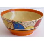 An Art Deco period Clarice Cliff Fantasque pottery bowl hand decorated in the Melon pattern, circa