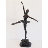 A large bronzed ballerina figure (modern)