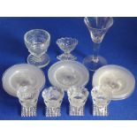 Various cut glassware to include a heavy 19th century rummer, the border hand engraved in neo