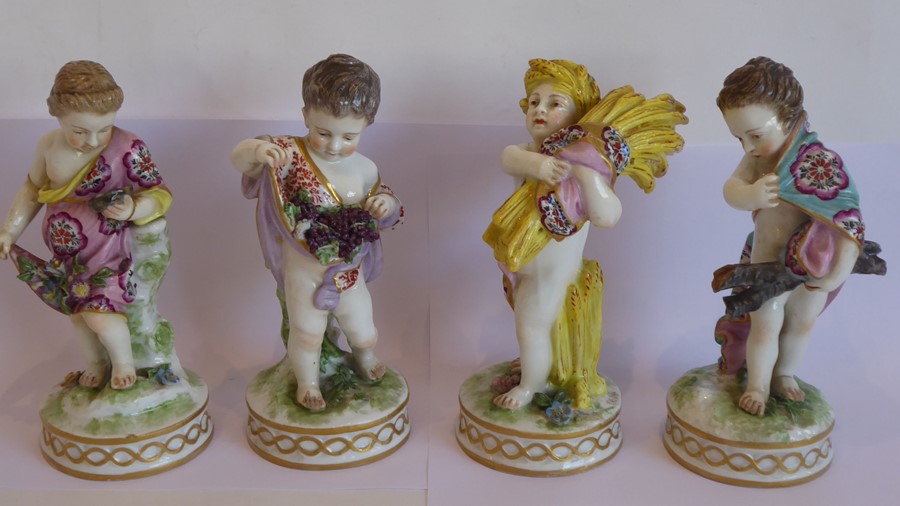 A set of four 19th century Derby figures depicting 'The Four Seasons'