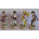 A set of four 19th century Derby figures depicting 'The Four Seasons'