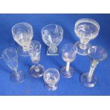 A good varied selection of drinking glasses (some engraved) including rummers and wines, one