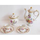Being sold on behalf of Sue Ryder Care, a Dresden porcelain Cabaret coffee service comprising coffee