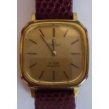 A ladies Omega De Ville dress wristwatch, gold-plated case, gold-coloured dial signed and with baton