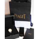 A gentleman's fine Piaget Altiplano wristwatch, 18-carat rose-gold case and buckle, black