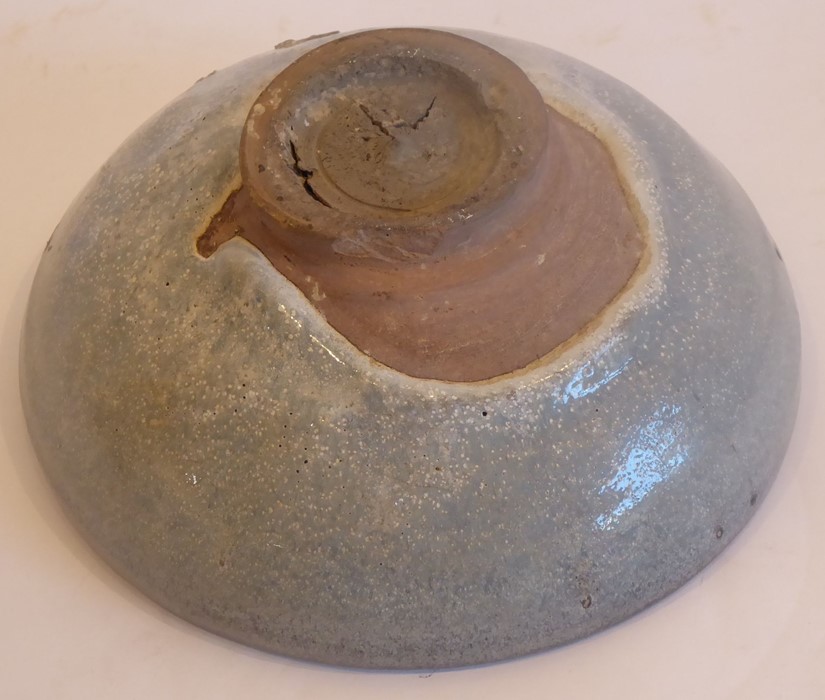 An unusual bowl, Song or later, of large size; both interior and exterior in a flocculated milky, - Image 2 of 2