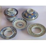 A mixed late Qing Chinese porcelain group comprising various tea bowls, covers and stands etc., some