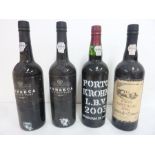 Three bottles of vintage port and one LBV: 2 x Fonseca Guimaraens 1992; 1 x Quinta do Estanho 1990