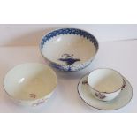 Assorted early English porcelain to include an 18th century footed bowl (probably Worcester) hand-