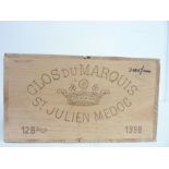 Clos du Marquis 1998 - St Julien - Médoc (12-bottle wooden case)