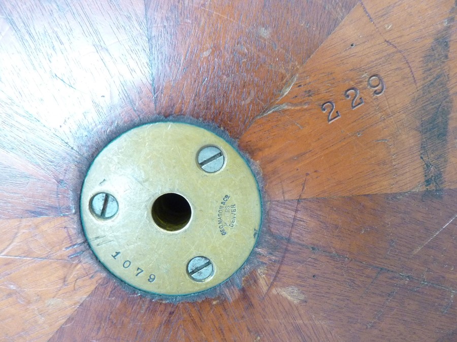 A rare and large late 19th/early 20th century American saloon roulette wheel marked for THE GEO. - Image 8 of 13