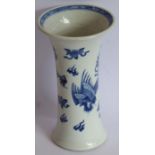 A blue and white trumpet vase in Kangxi style, 19th century, painted with a feng and dragon