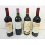 4 bottles of St Emilion: 2 x Château Belair  2000, 1 x Château Larmande 1988 and 1 x Clos des Menuts