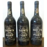 Three bottles of DOW's 1985 vintage port