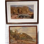 D. Harrison, a watercolour titled Conway and dated 1872, signed, 32.5cm x 51cm, together with a