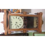 Vienna regulator style marquetry inlaid wall clock