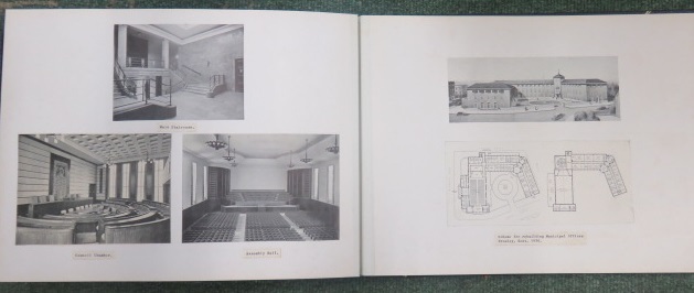 Photograph album containing nearly sixty pages of photographs and architectural plans of the work - Image 43 of 60