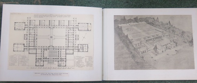 Photograph album containing nearly sixty pages of photographs and architectural plans of the work - Image 35 of 60