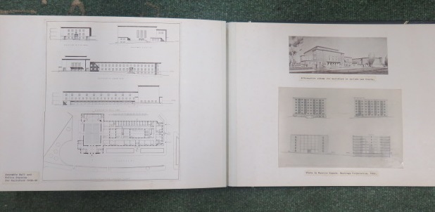 Photograph album containing nearly sixty pages of photographs and architectural plans of the work - Image 50 of 60