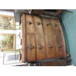 Mahogany bow front chest of two short drawers above three long drawers