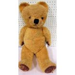 Circa 1950s yellow plush teddy bear