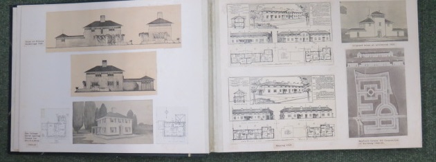 Photograph album containing nearly sixty pages of photographs and architectural plans of the work - Image 4 of 60