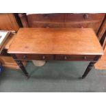 Mahogany two drawer side table, 73cm x 105cm x 47cm