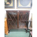 Mahogany astragal glazed bookcase/display cabinet on ball and claw feet 122cm x 107cm x 31cm