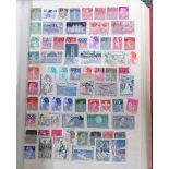 Stamp album of interest to France, containing over 1,600 stamps ranging from 1853 to 1970 together