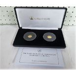 Jubilee Mint - The Platinum Wedding Anniversary Solid Gold Coin Pair, cased and with certificate