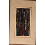 Valerie Thornton (1931-1991), artist's proof titled, Wood, signed and dated '56, 27cm x 14cm,