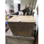 Antique iron flour trunk