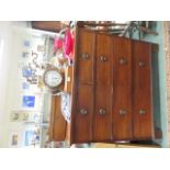 Mahogany chest of two short above three long graduating drawers, 100cm x 109cm x 102cm