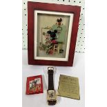 A 3d boxed limited edition, Walt Disney Mickey Mouse 'self portrait' wristwatch, with certificate of