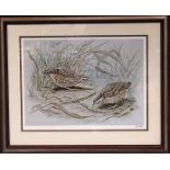 After Basil Ede, a print titled Quails in a Summer Field, signed in pencil and with a certificate of